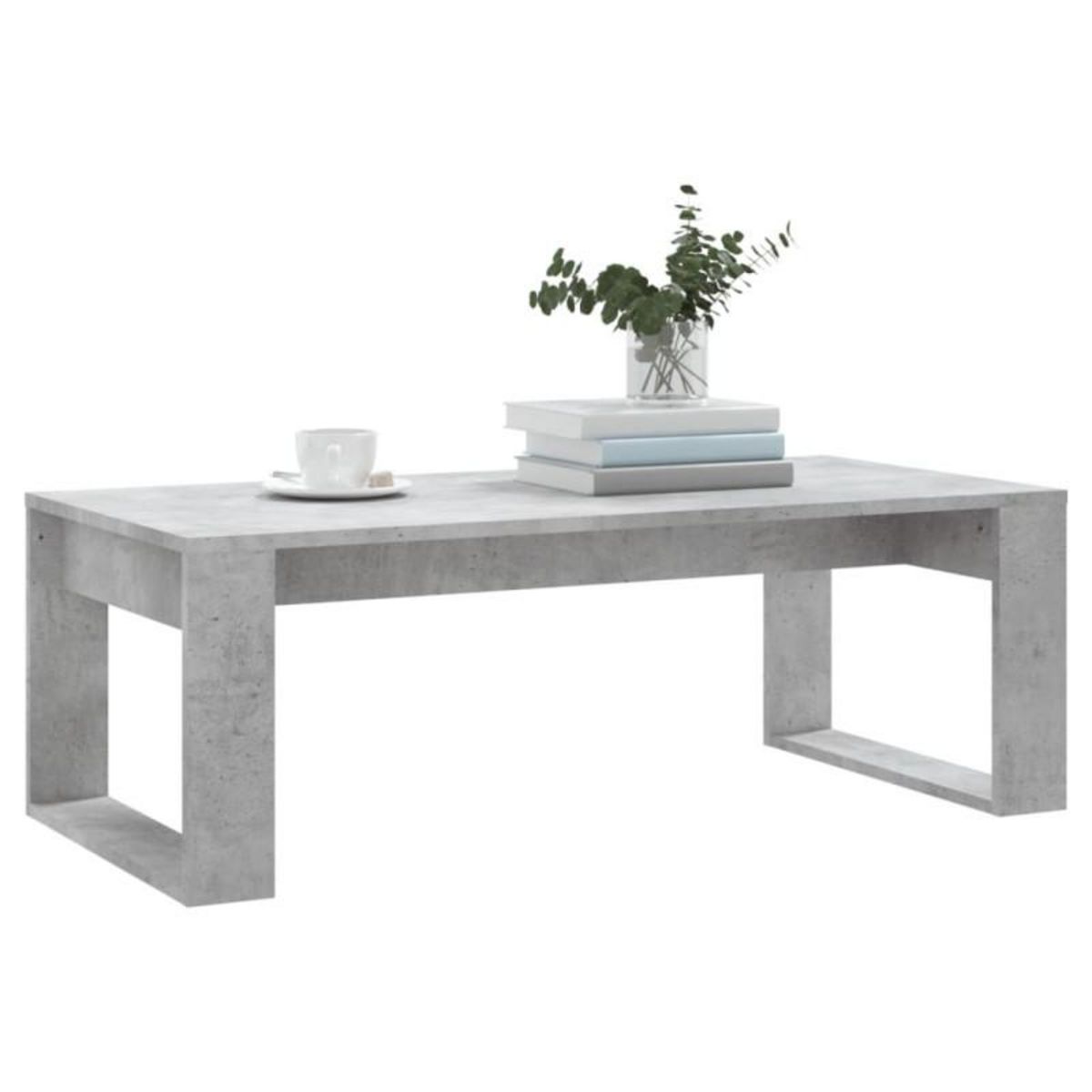 VIDAXL Table basse gris béton 102x50x35 cm bois d ingénierie