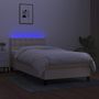 Voir la diapositive 4 : VIDAXL Sommier a lattes de lit avec matelas LED Creme 80x200 cm Tissu