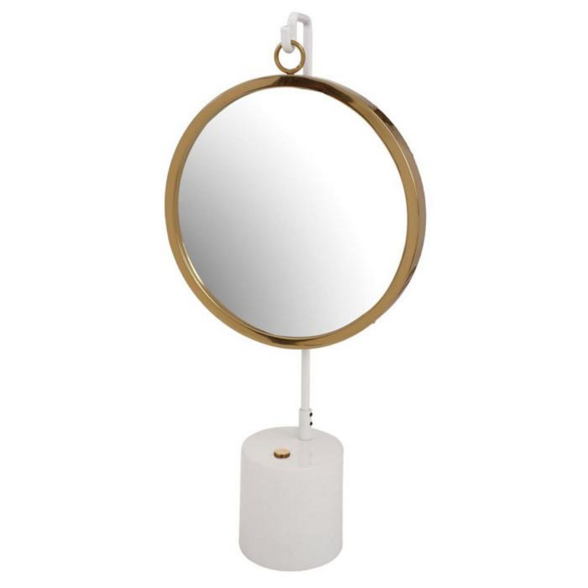 Paris Prix Miroir à Poser Rond  Eleganca  65cm Blanc & Or