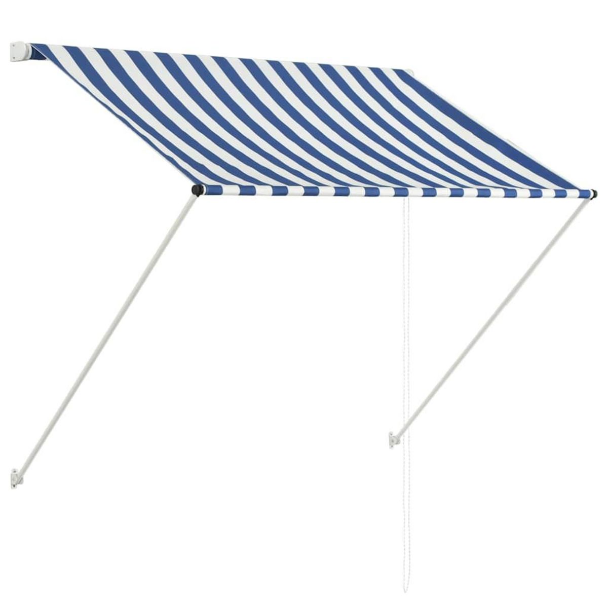 VIDAXL Auvent retractable 150x150 cm Bleu et blanc