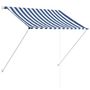 Voir la diapositive 2 : VIDAXL Auvent retractable 150x150 cm Bleu et blanc