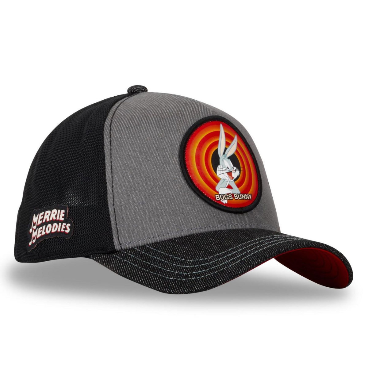 CAPSLAB Casquette homme trucker effet denim finitions premium Looney Tunes