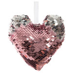 FEERIC LIGHT & CHRISTMAS Décoration pour sapin de Noël Sequin - Cœur. Coloris disponibles : Jaune, Rose
