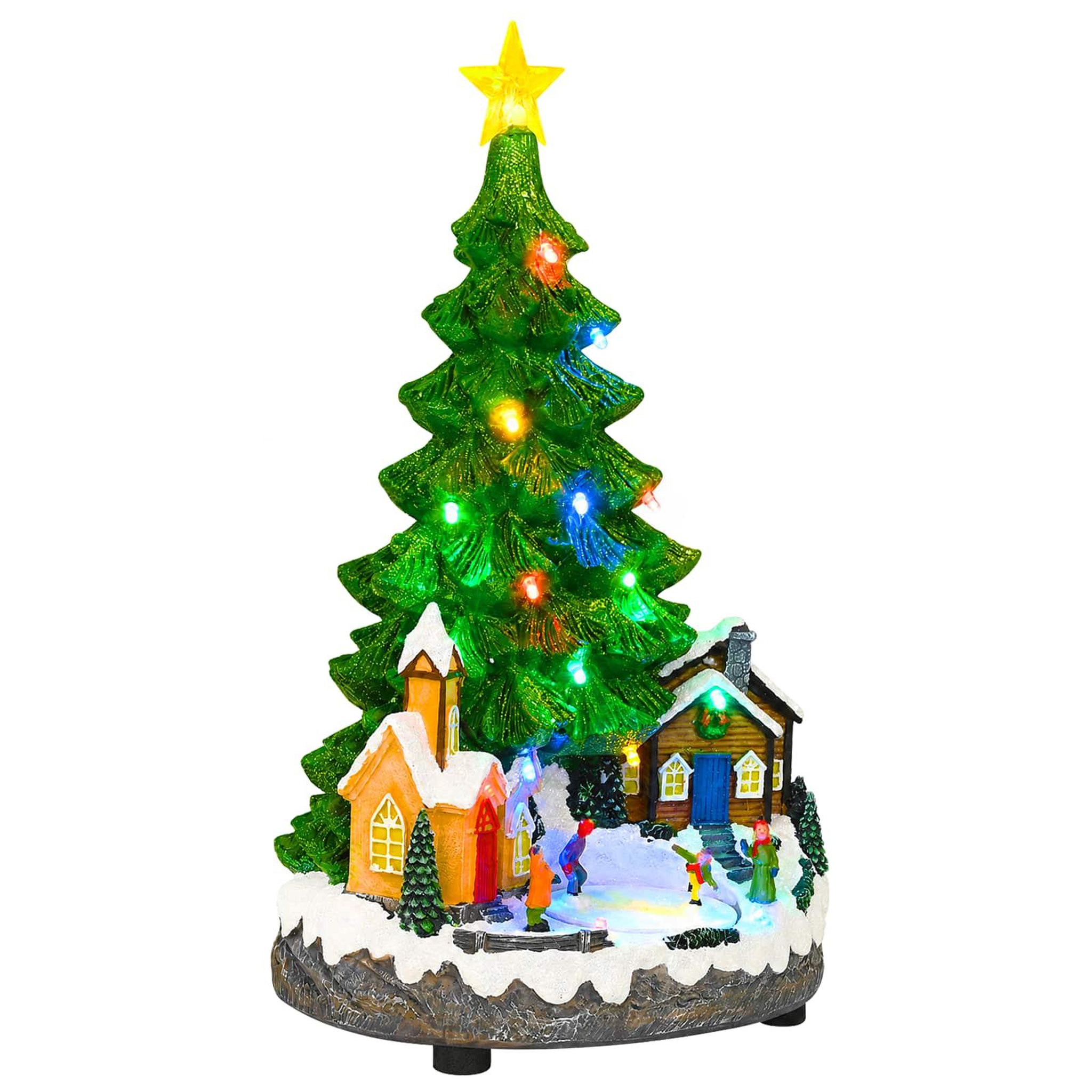 VIDAXL Sapin de Noël musical SALO 16 x 15 x 27,5 cm Resine Vert