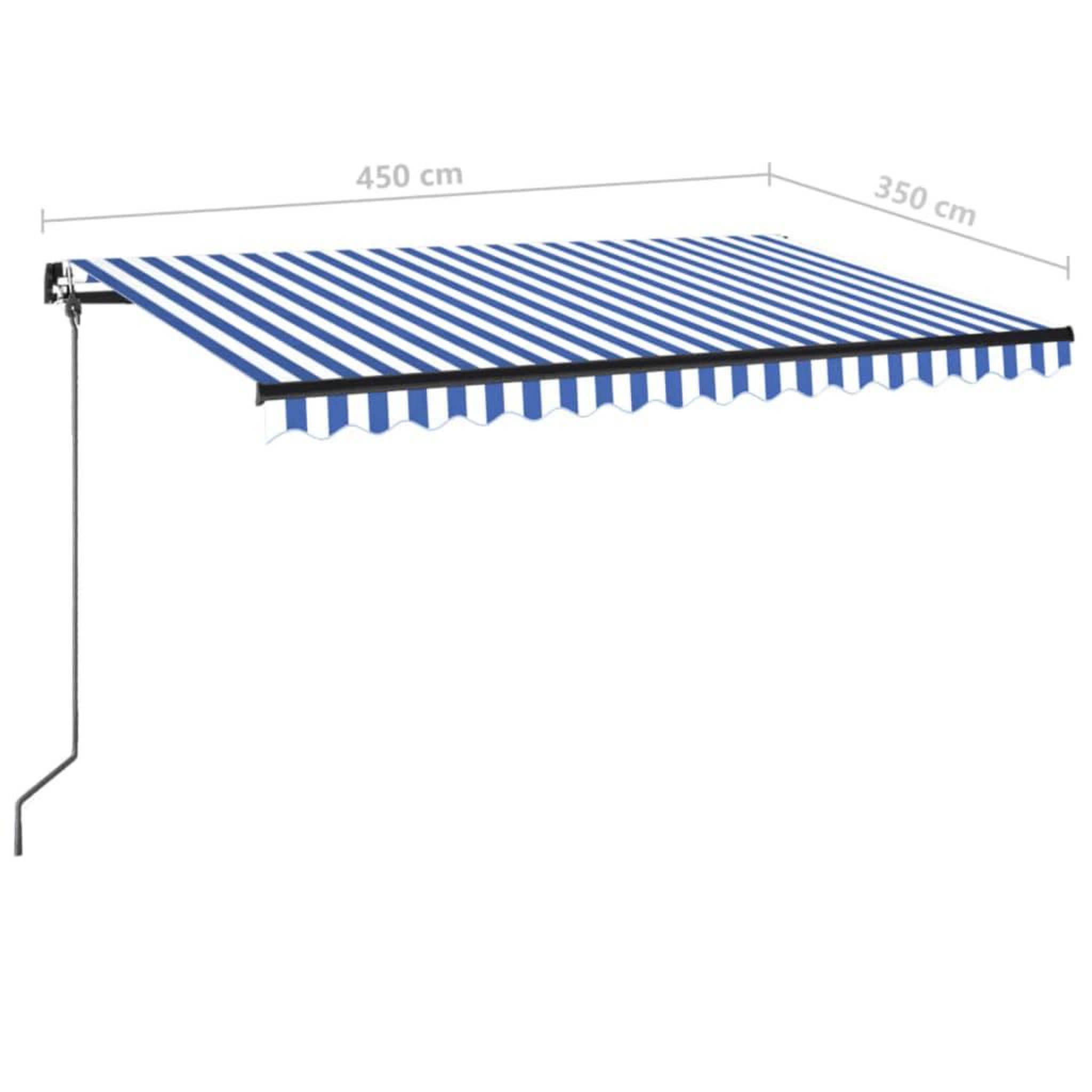 Voir la diapositive 6 : VIDAXL Auvent manuel retractable 450x350 cm Bleu et blanc