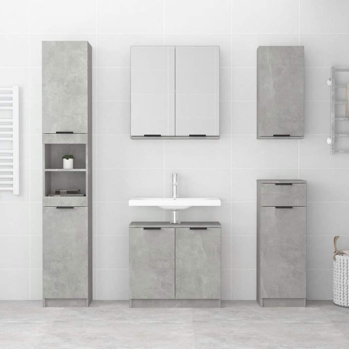 VIDAXL Armoire de bain Gris beton 64,5x33,5x59 cm Bois d'ingenierie
