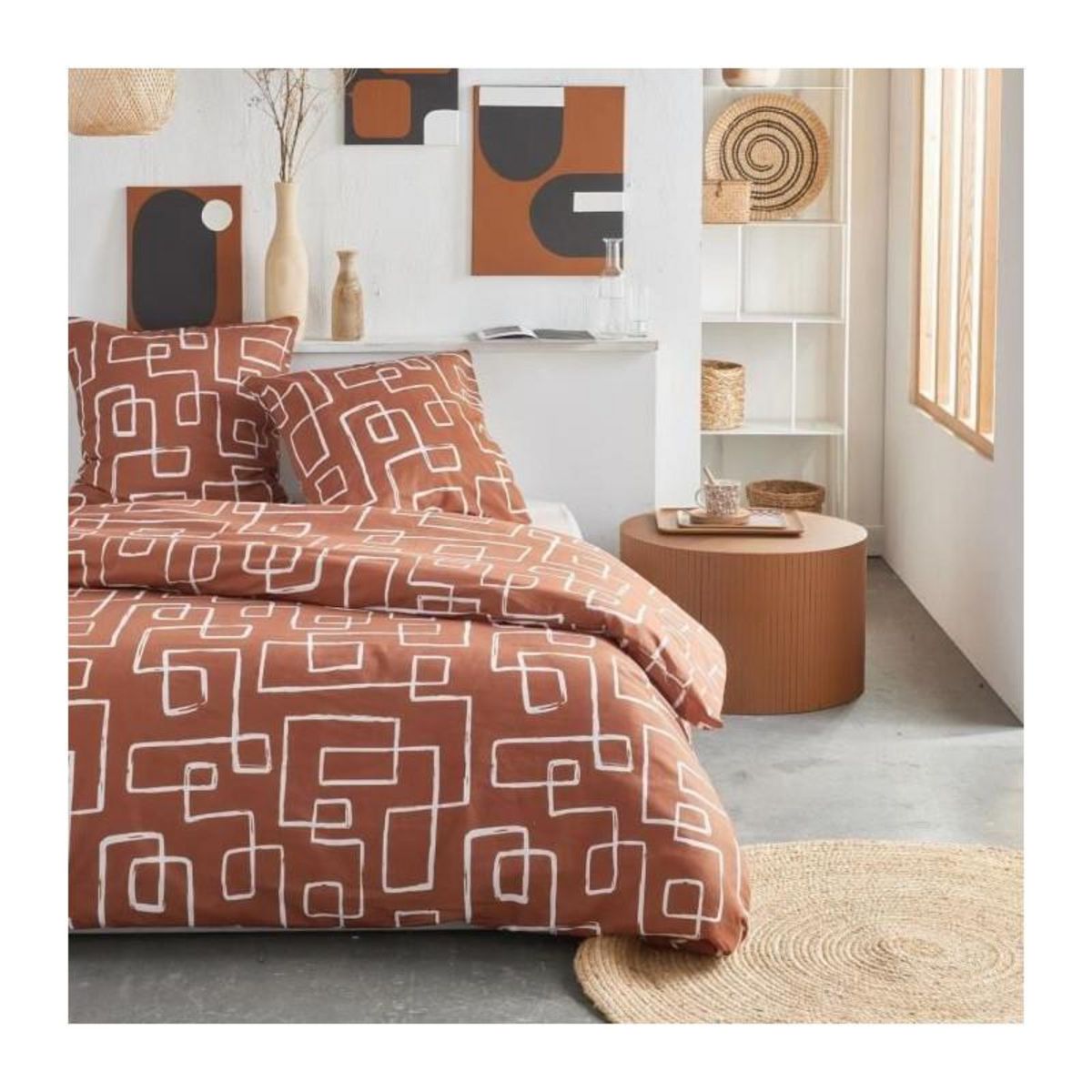 Today Parure de lit - TODAY Crazy - Imprimé Graphique - 2 personnes - 220 x 240 cm - Orange