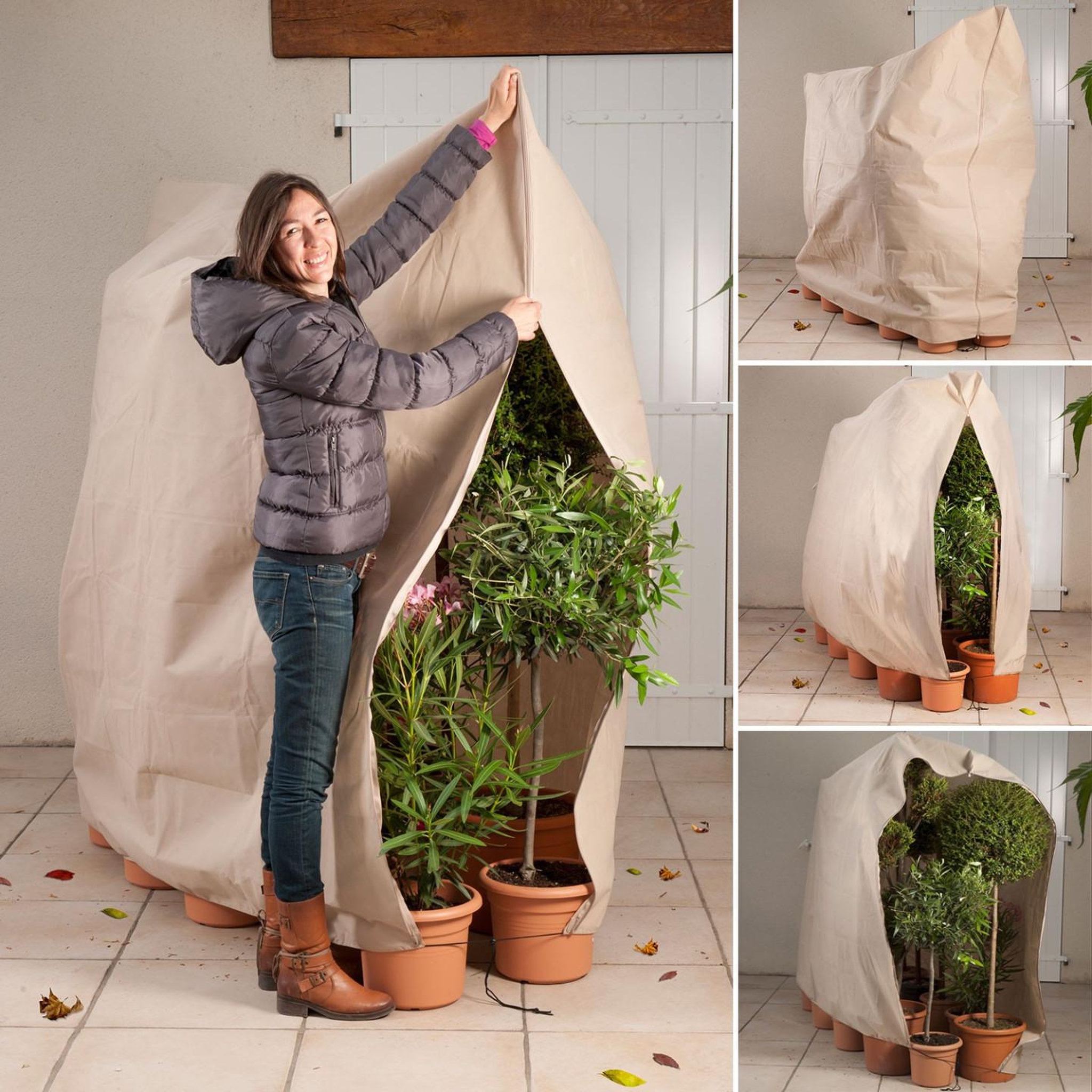 Voir la diapositive 3 : ID MARKET Housse d'hivernage pour plante et arbuste 120 x 180 cm