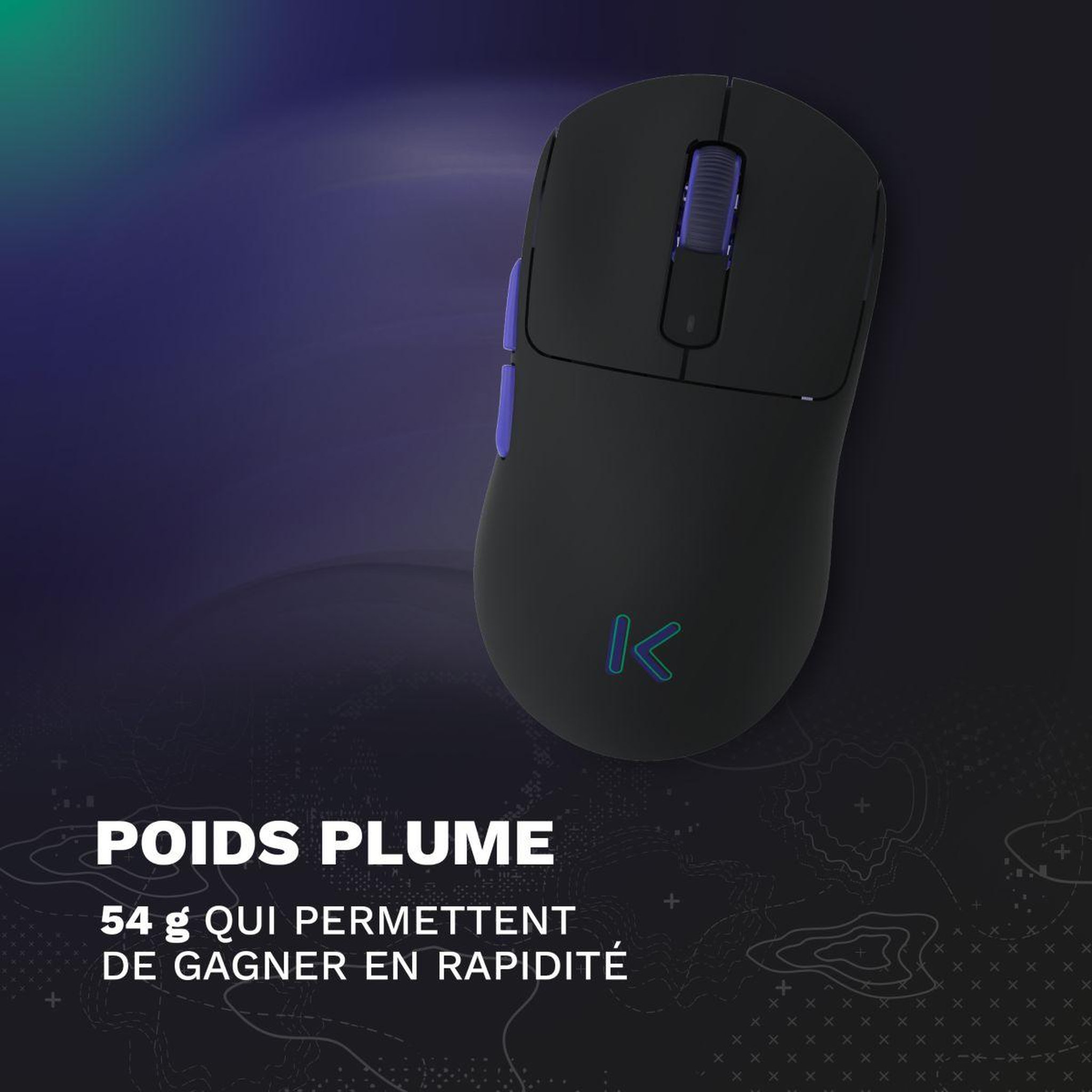 Voir la diapositive 5 : SKILLKORP Souris gamer sans fil m20 noir ultimate 1k