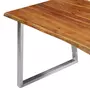 VIDAXL Table a dîner 160x80x75 cm Bois d'acacia et acier inoxydable