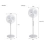 Voir la diapositive 3 : OCEANIC Ventilateur de pied OCEANIC - 45 W - Ø 44 cm - 3 vitesses - Oscillant - Inclinable - Blanc