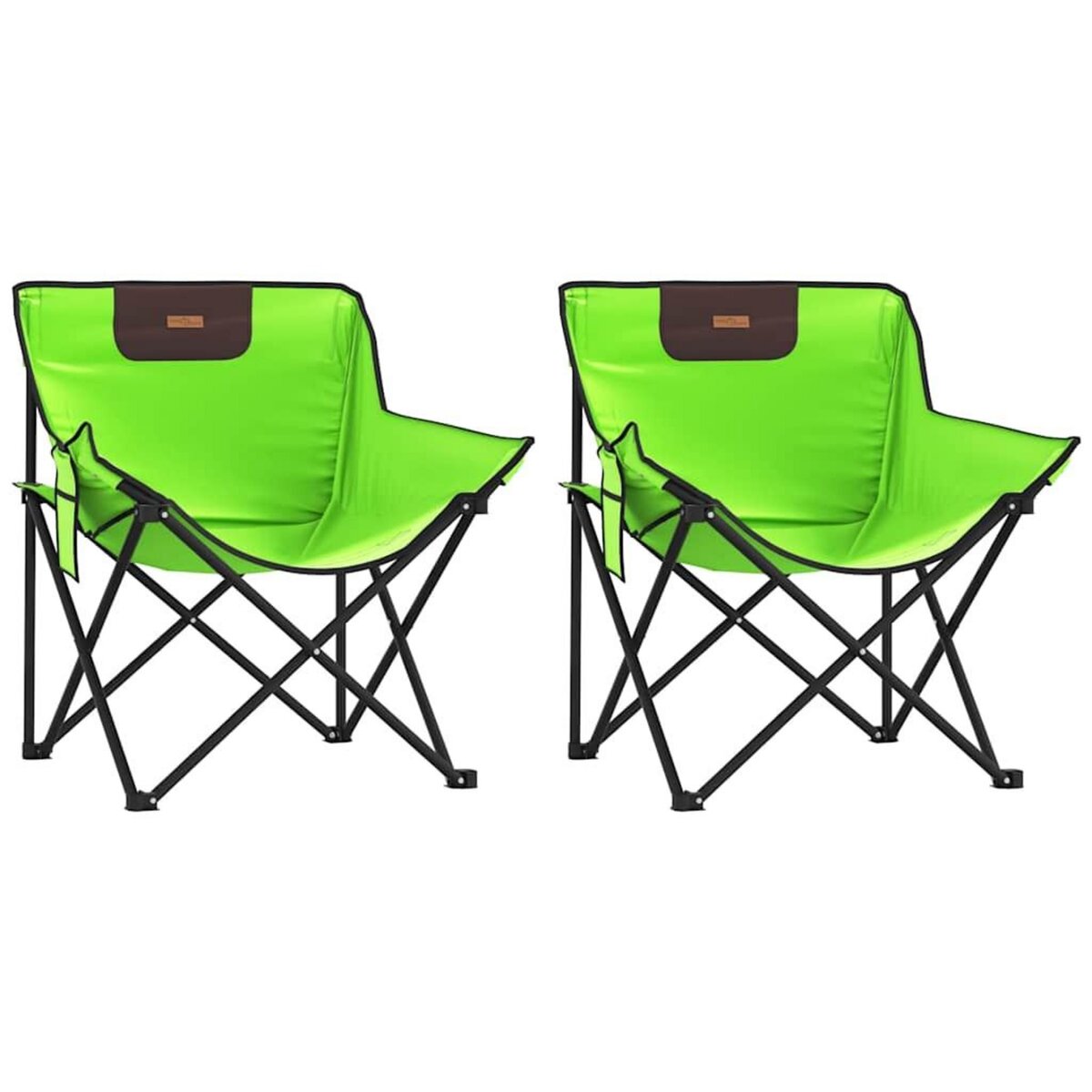 VIDAXL Chaise de camping avec poche pliable lot de 2 vert