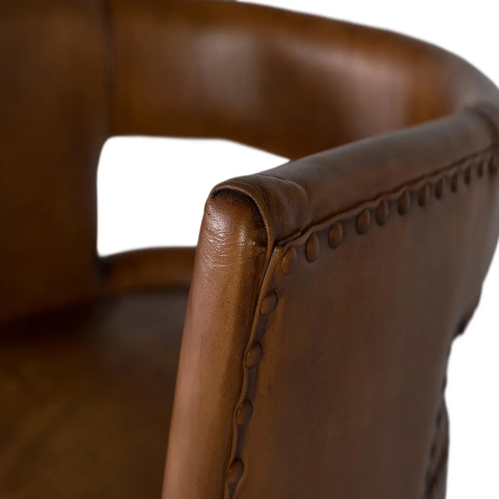 Voir la diapositive 6 : GINER Y COLOMER SL Tabouret en cuir et fer 60cm style industriel vintage