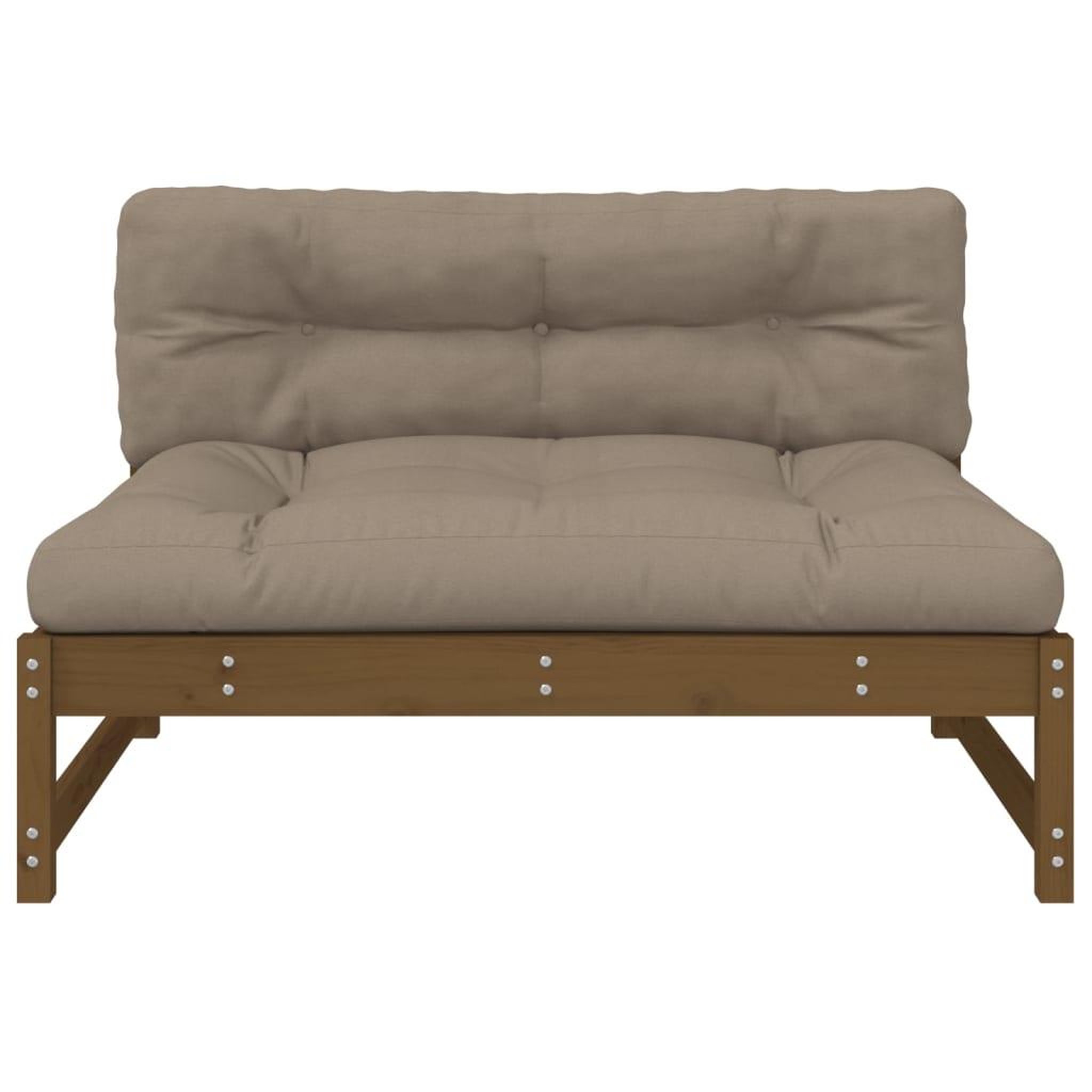 Voir la diapositive 4 : VIDAXL Canape central 120x80 cm marron miel bois de pin massif
