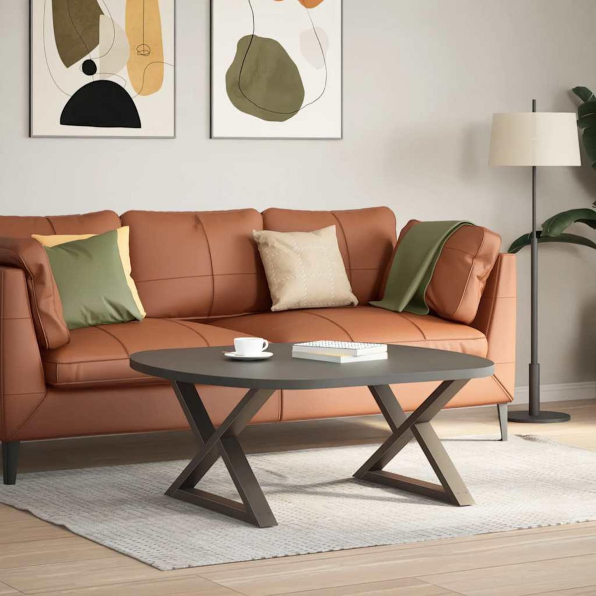 VIDAXL Pieds de table basse 2pcs acier naturel 70x(42-43,3)cm