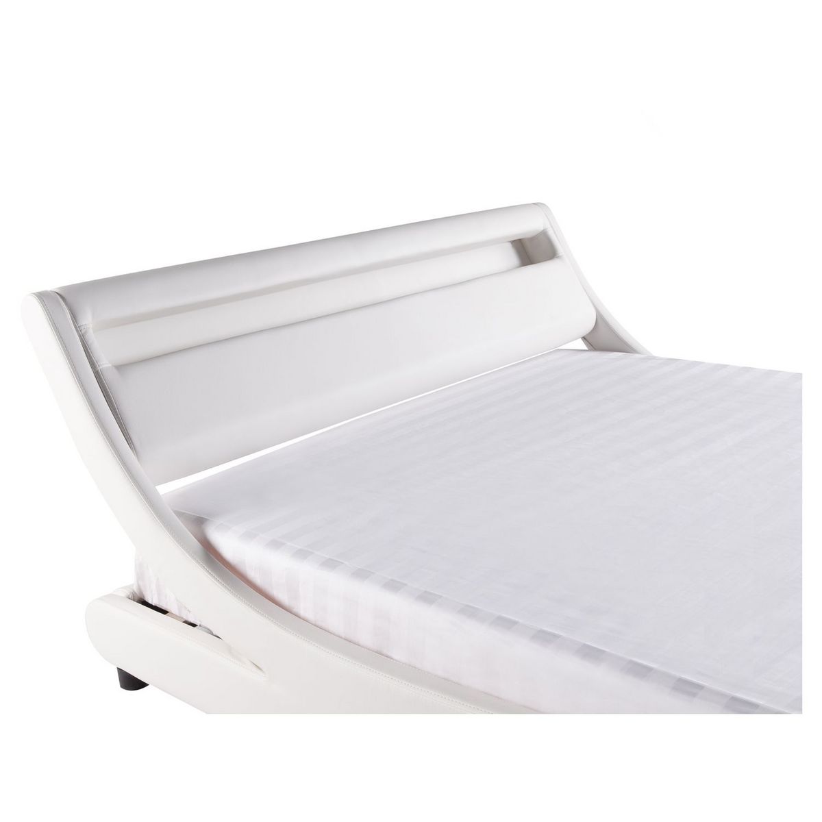 Lit avec sommier et tête de lit LED en PU 160x200 cm NEON