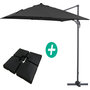 Voir la diapositive 1 : Habitat et Jardin Parasol jardin déporté Alu  Sun 3  - Carré - 3 x 3 m - Noir - Dalles incluses