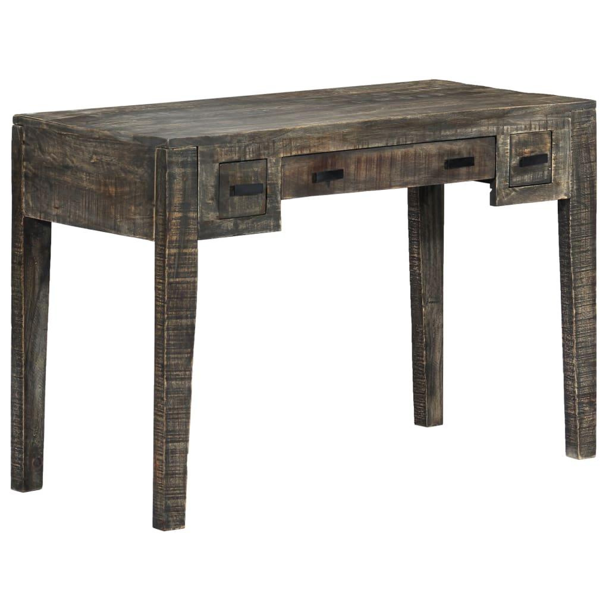 Voir la diapositive 2 : VIDAXL Bureau noir 110 x 50 x 75 cm bois de manguier massif