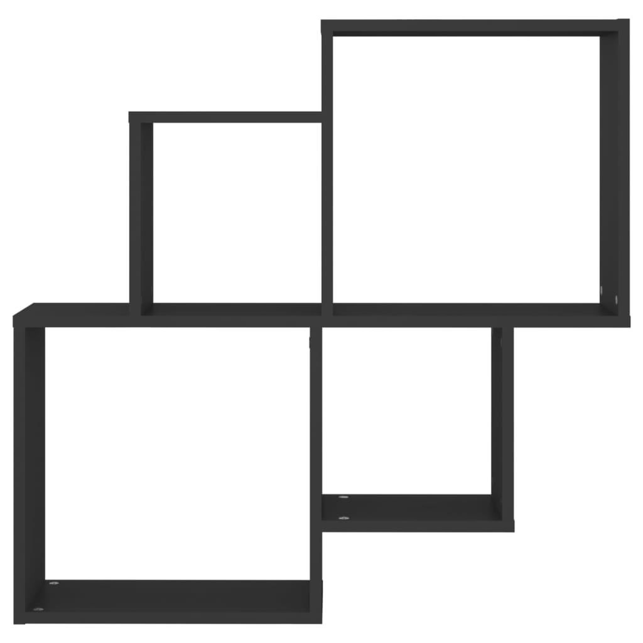 Voir la diapositive 3 : VIDAXL Etagere murale cube Noir 80x15x78,5 cm Bois d'ingenierie