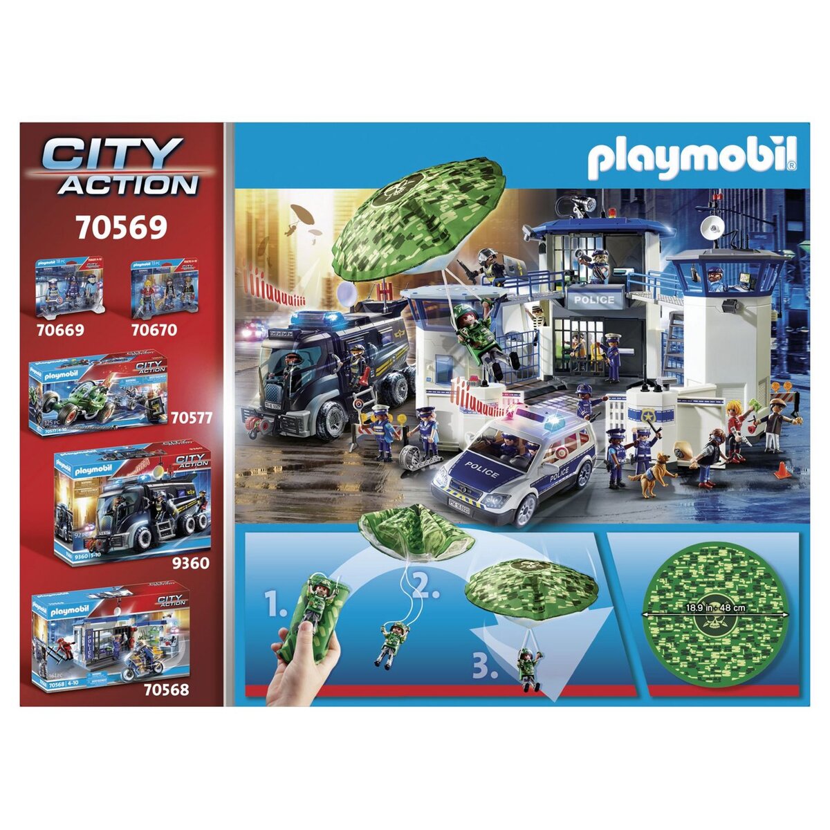 PLAYMOBIL 70569 - City Action - Hélicoptère de police et parachutiste