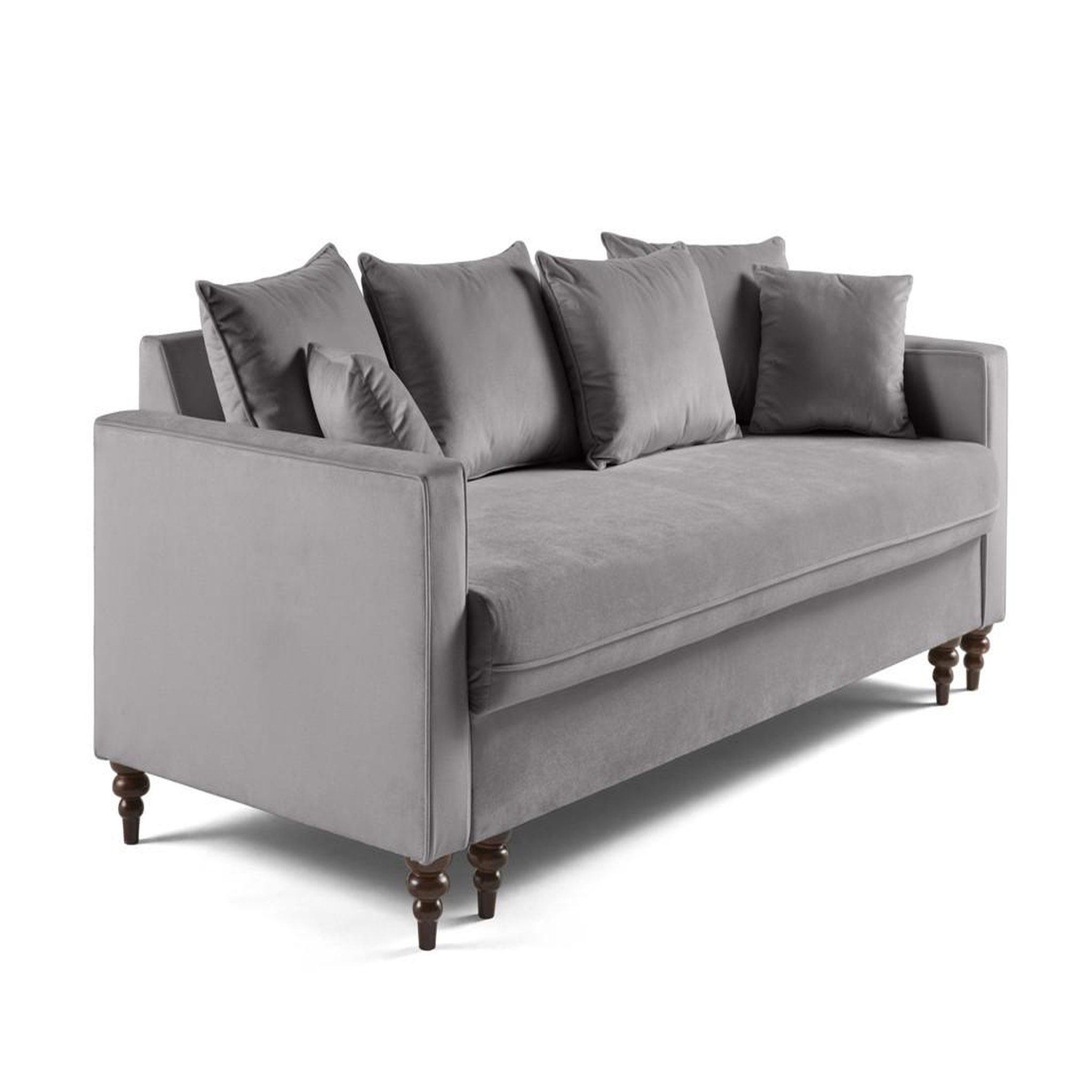 Voir la diapositive 3 : BEST MOBILIER Flamingo - canapé droit 3 places convertible en velours