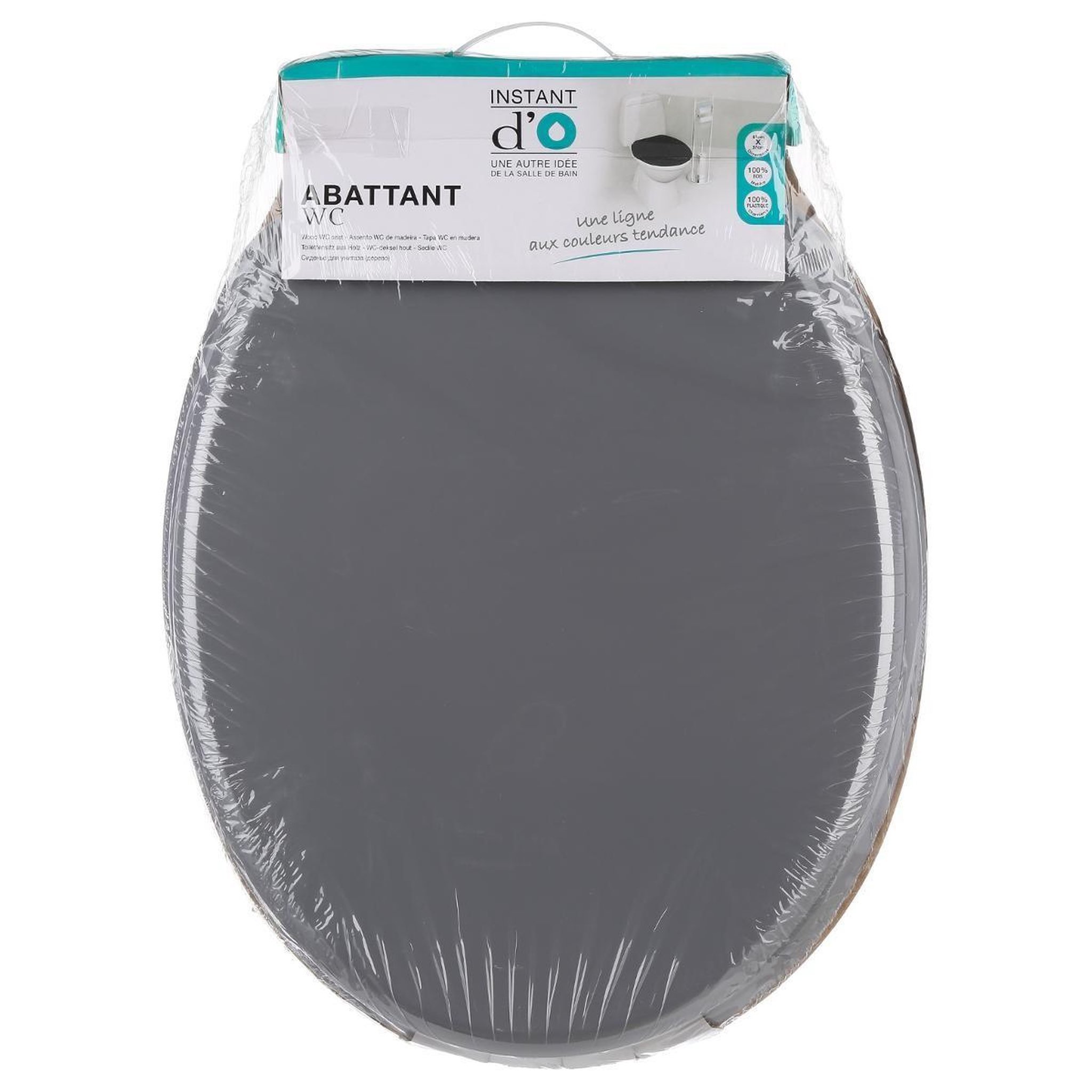 Voir la diapositive 4 : FIVE Abattant wc en bois  bathroom  43cm gris