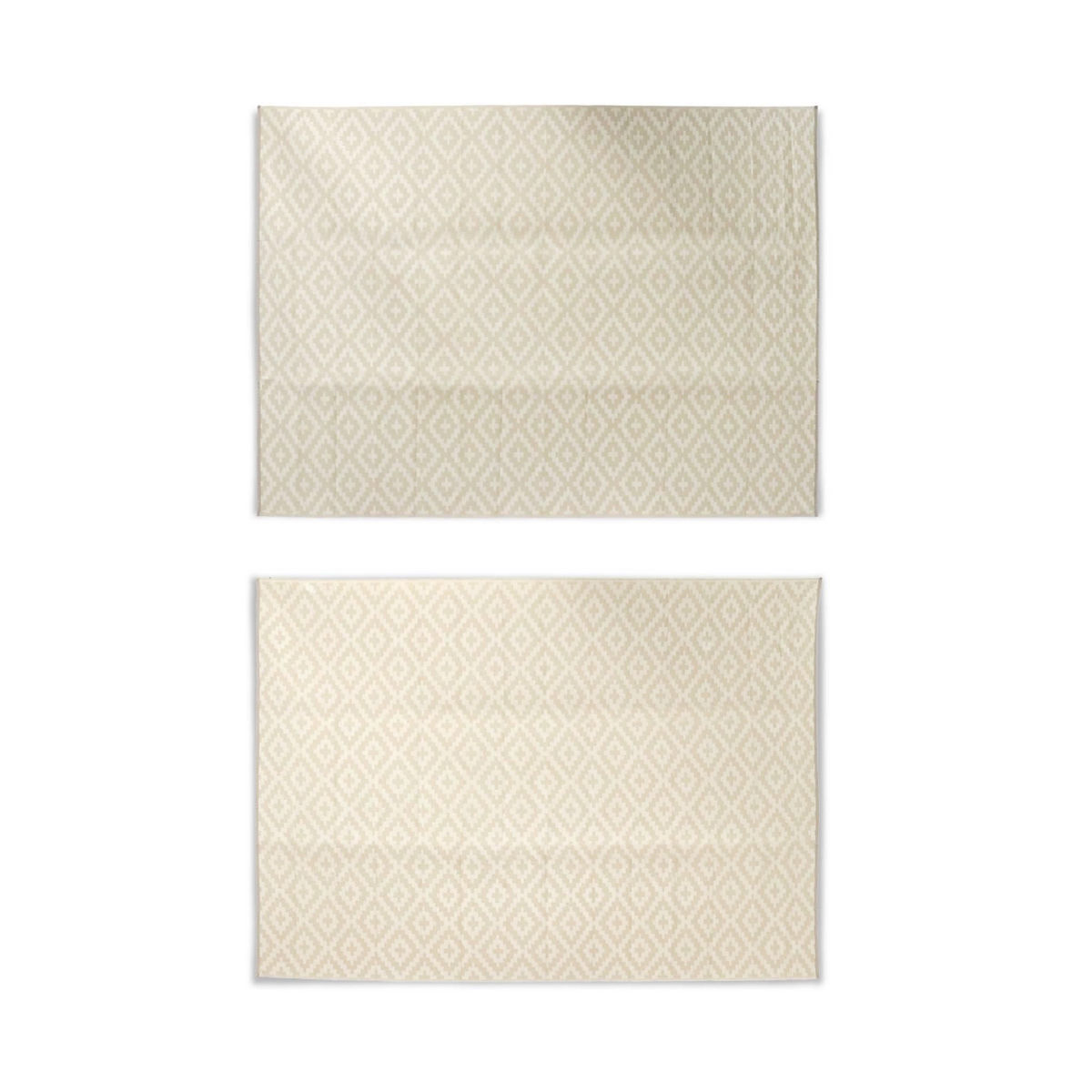SWEEEK Tapis d'extérieur 270x360cm STOCKHOLM - Rectangulaire. motif losanges beige. jacquard. réversible. indoor / outdoor.