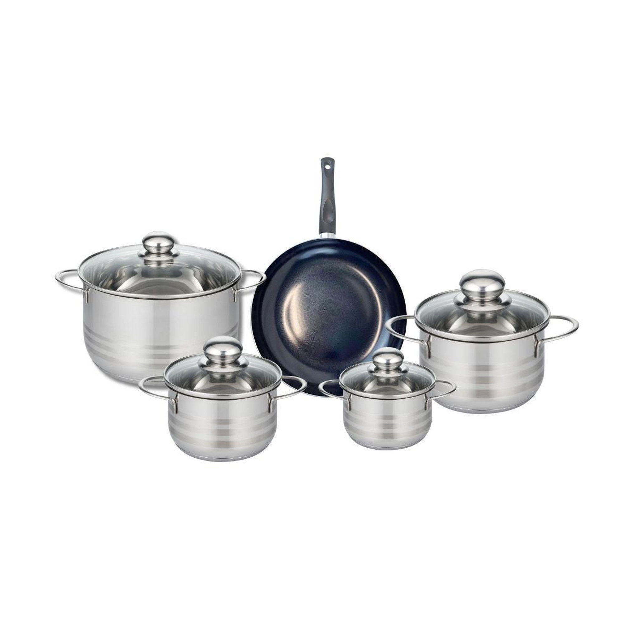 ELO Ensemble de 1 poêle de cuisson 20 cm et 4 faitouts 12, 14, 16 et 20 cm elo prima brillant