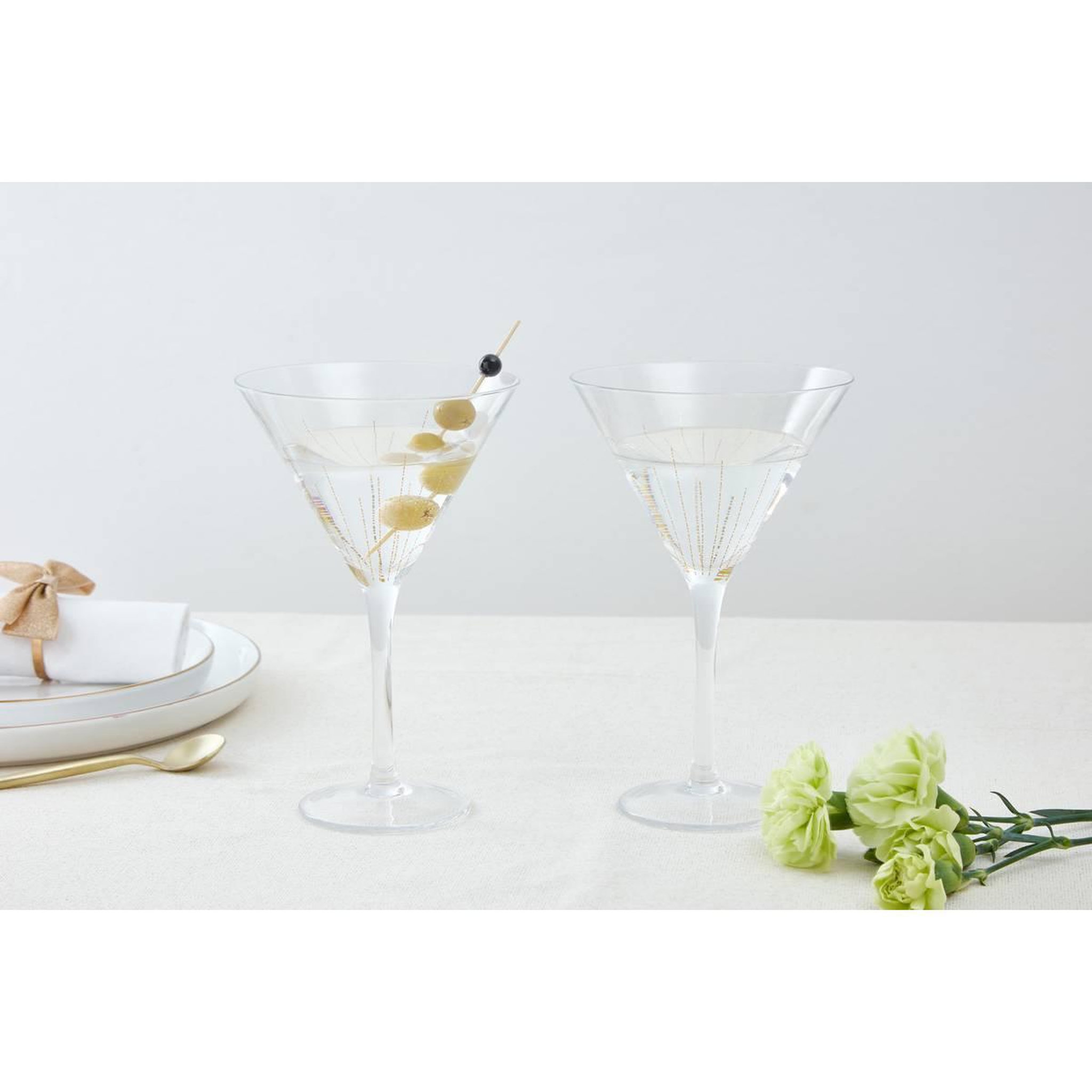 Voir la diapositive 4 : SECRET DE GOURMET Lot de 2 verres à cocktail  lunis  25cl doré