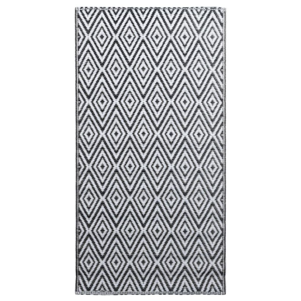 VIDAXL Tapis d'exterieur ARAKIL Blanc et noir 80x150 cm PP