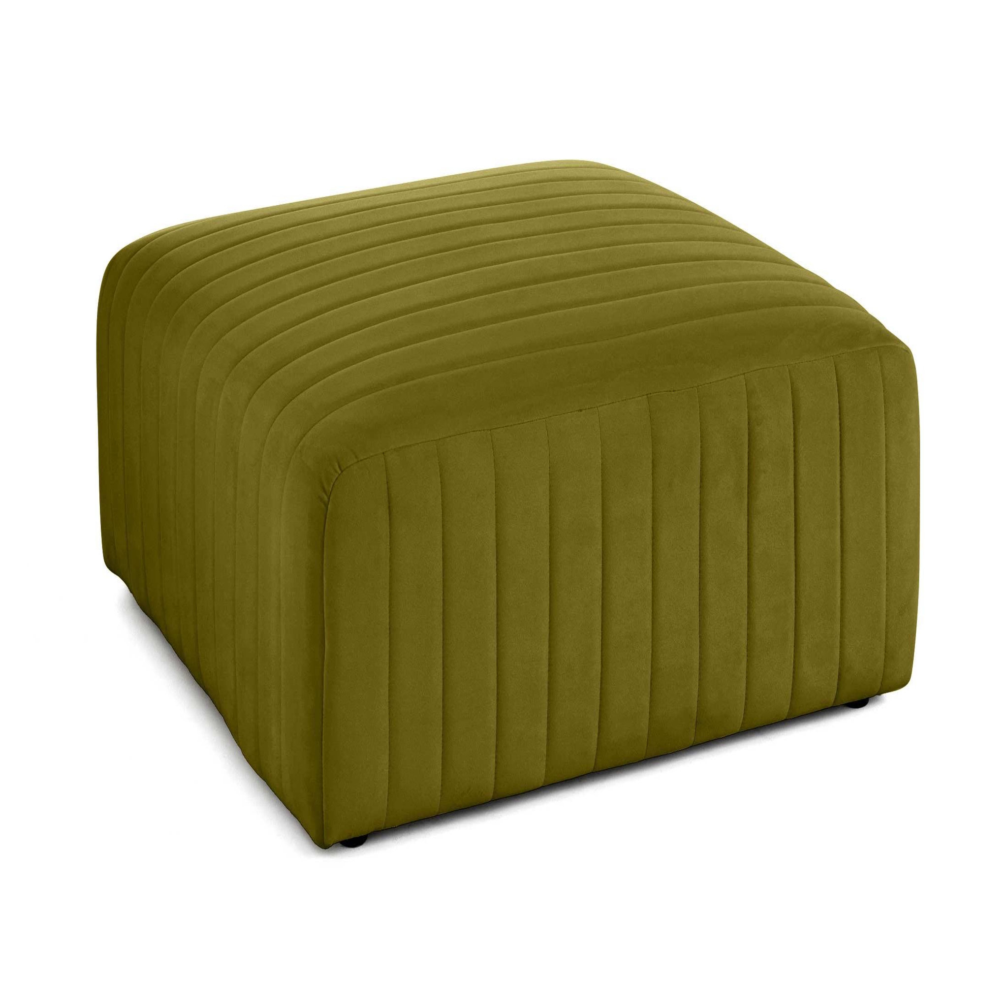 Voir la diapositive 4 : LISA DESIGN Nova - canapé modulable d'angle droit - 5 places - avec pouf d'appoint - en velours