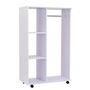 Voir la diapositive 1 : HOMCOM Armoire penderie armoire de rangement mobile panneaux de particules blanc