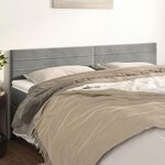 VIDAXL Tetes de lit 2 pcs Gris clair 80x5x78/88 cm Velours