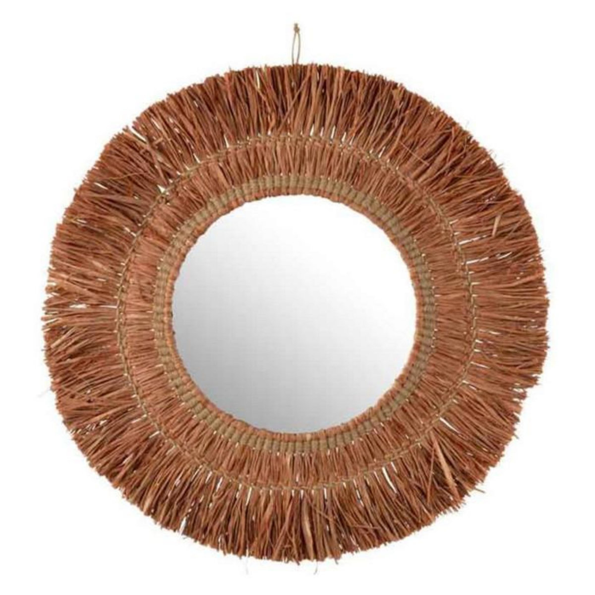 Paris Prix Miroir Mural Déco en Raphia  Saffron  65cm Marron