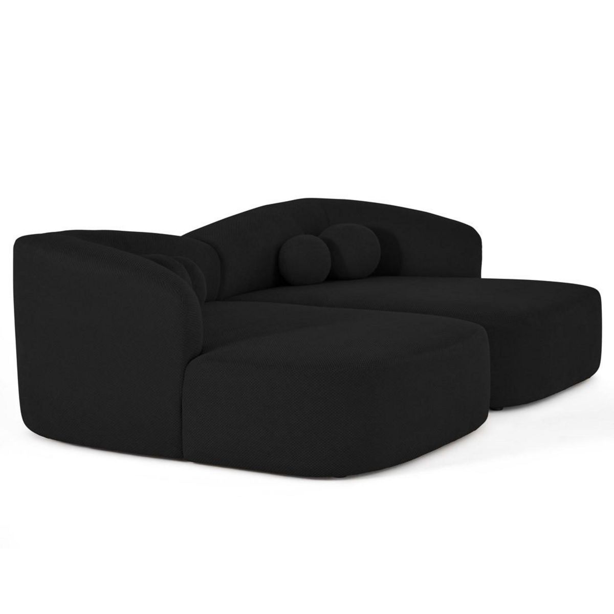 LISA DESIGN Charles - canapé droit 4 places avec double méridienne - assise profonde - en velours texturé