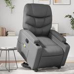 VIDAXL Fauteuil inclinable de massage Gris Similicuir