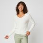 Voir la diapositive 1 : INEXTENSO Pull col rond blanc femme