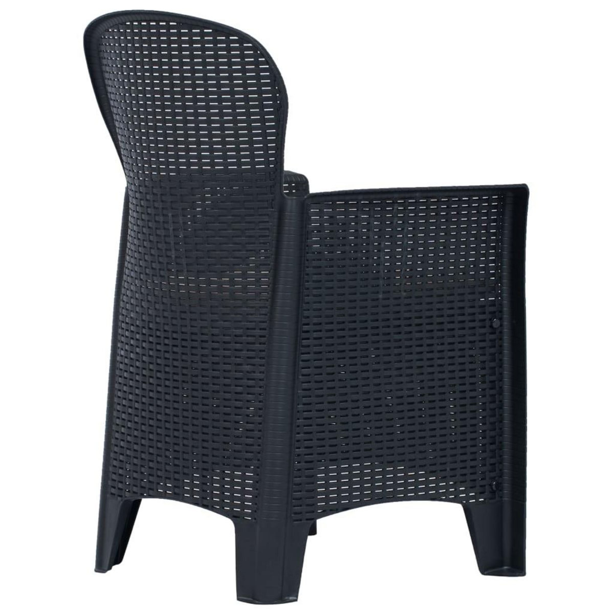 VIDAXL Chaises de jardin lot de 2 avec coussin Anthracite Plastique