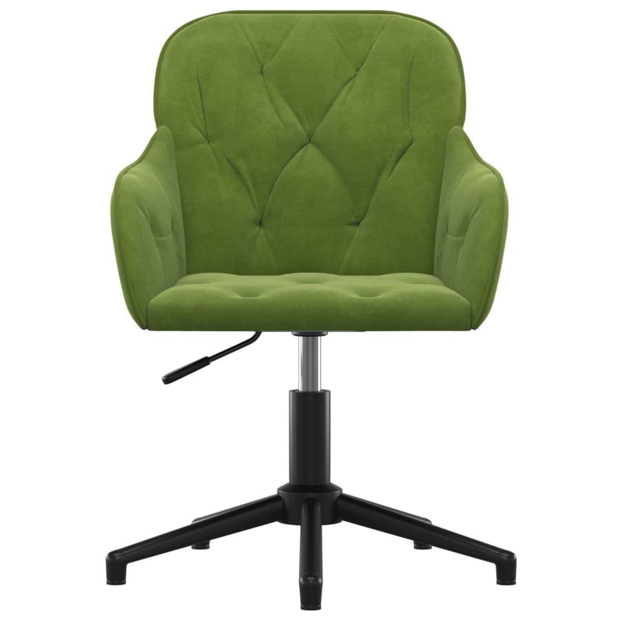 Voir la diapositive 3 : VIDAXL Chaise pivotante de bureau Vert clair Velours