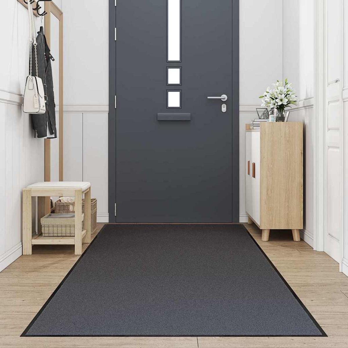 VIDAXL Paillasson anthracite 115x500 cm