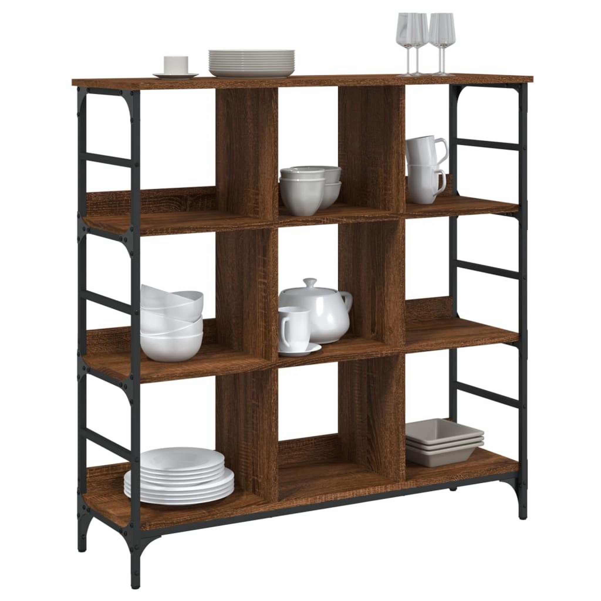 Voir la diapositive 3 : VIDAXL Buffet chene marron 102x32x103,5 cm bois d'ingenierie