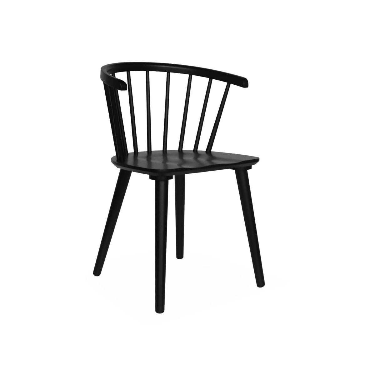 SWEEEK Lot de 2 chaises noires à barreaux en bois et contreplaqué. Paula. L 51 x P 53 x H 75cm