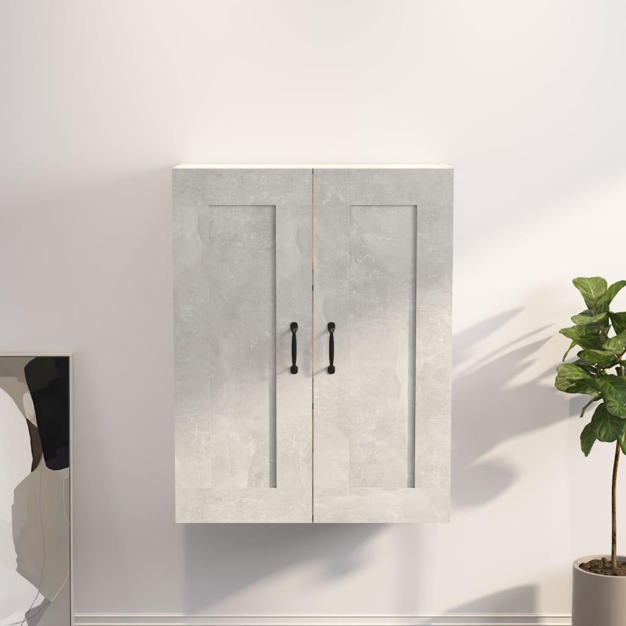 Voir la diapositive 1 : VIDAXL Armoire murale suspendue Gris beton 69,5x32,5x90 cm