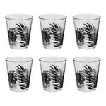 SECRET DE GOURMET Lot de 6 Gobelets en Verre  Palme  33cl Noir