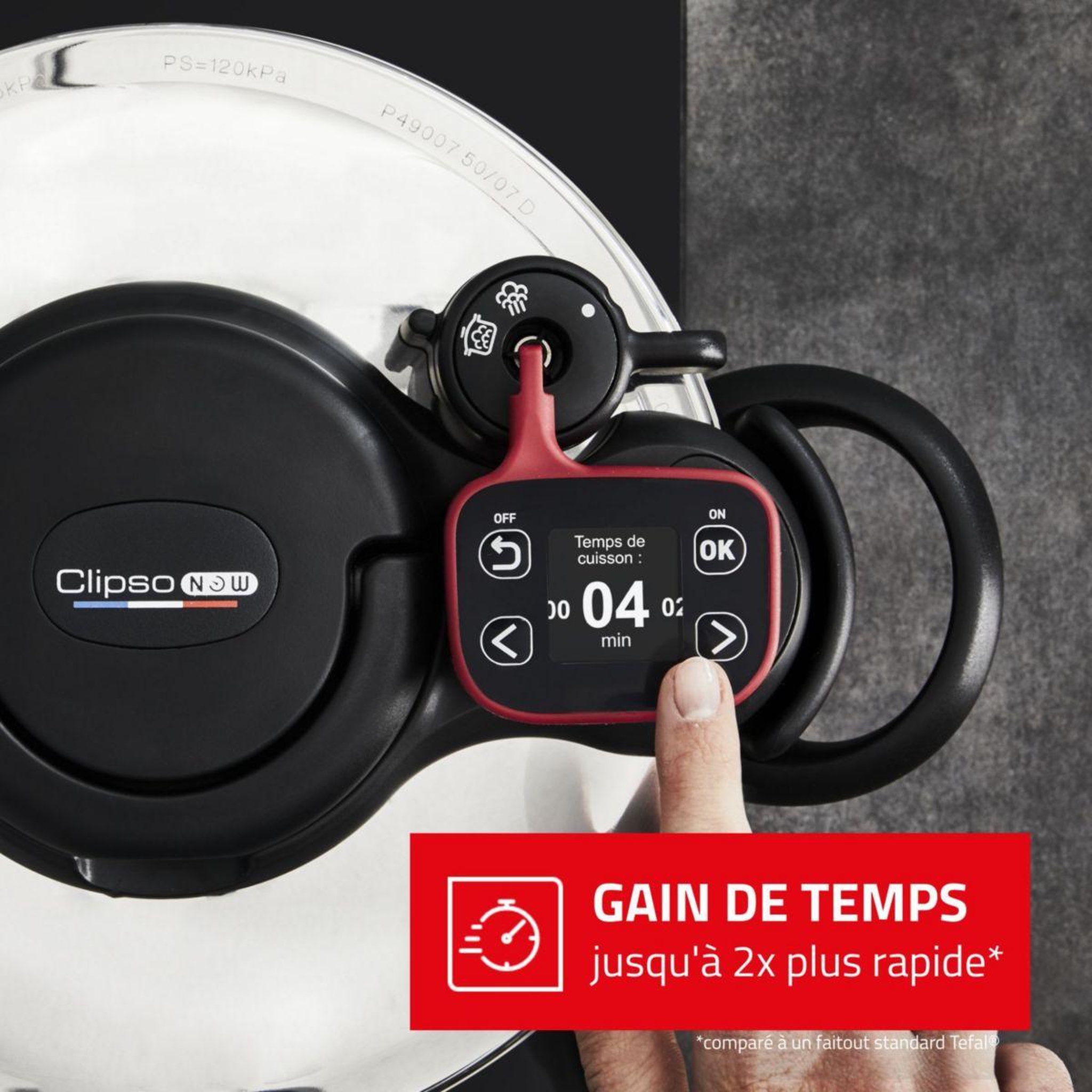 Voir la diapositive 4 : SEB Autocuiseur clipso minut now+ 6l p4900750