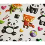  Autocollants réutilisables - Relief 3D - Panda - Paillettes