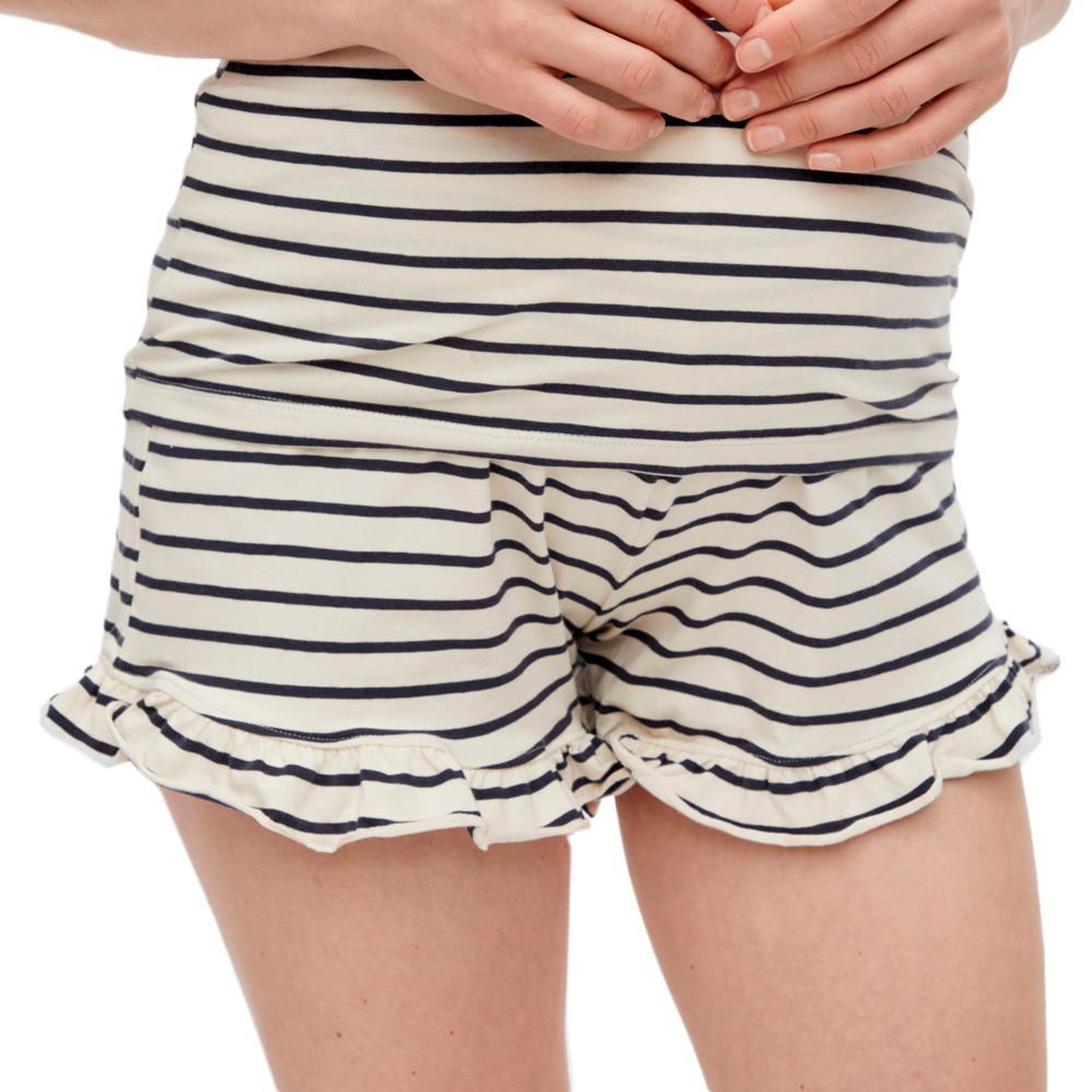 MAMALICIOUS Short Beige/Marine Femme Mamalicious Nadine. Coloris disponibles : Beige