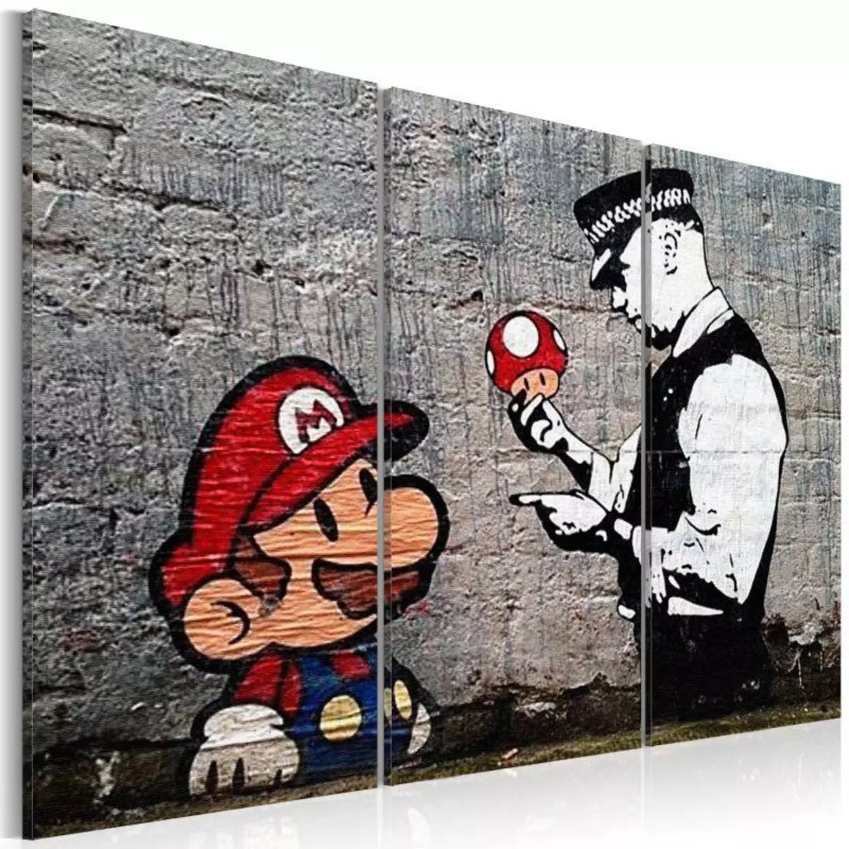 Paris Prix Tableau Imprimé  Super Mario Mushroom Cop - Banksy 