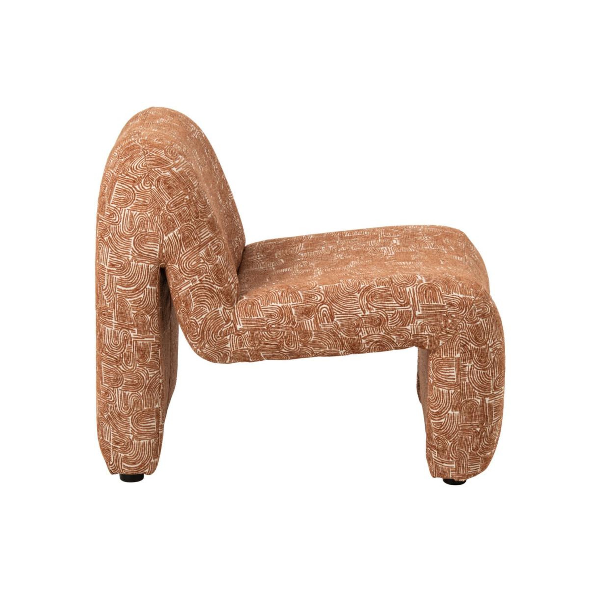 Voir la diapositive 3 : J-LINE Fauteuil design organique  margo  87cm rouille