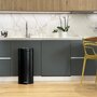 Voir la diapositive 4 : BATIMEX Poubelle de cuisine à pédale basique chic cylindrique 30L URBAN Noir mat en acier inox avec seau